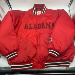 Alabama crimson tide Satin Jacket bomber size 2XL button up quilted lining vinta